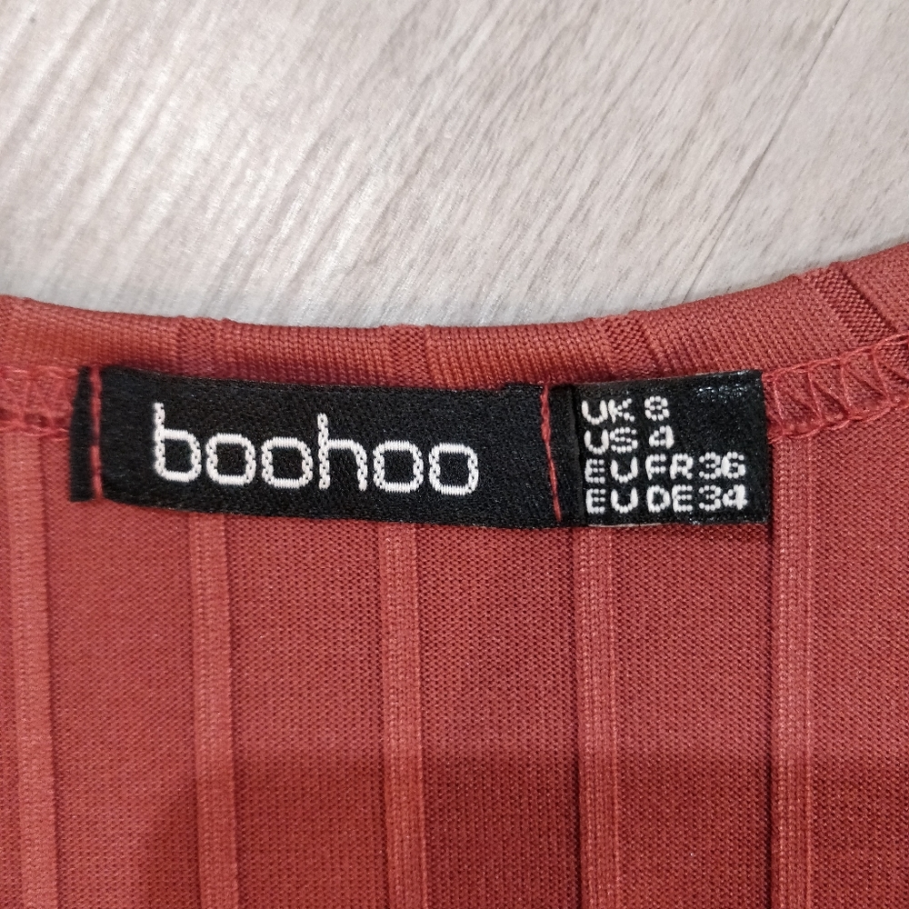 Boohoo Ruffle trim ribbed twist front co-ord - Picture 6 of 16
